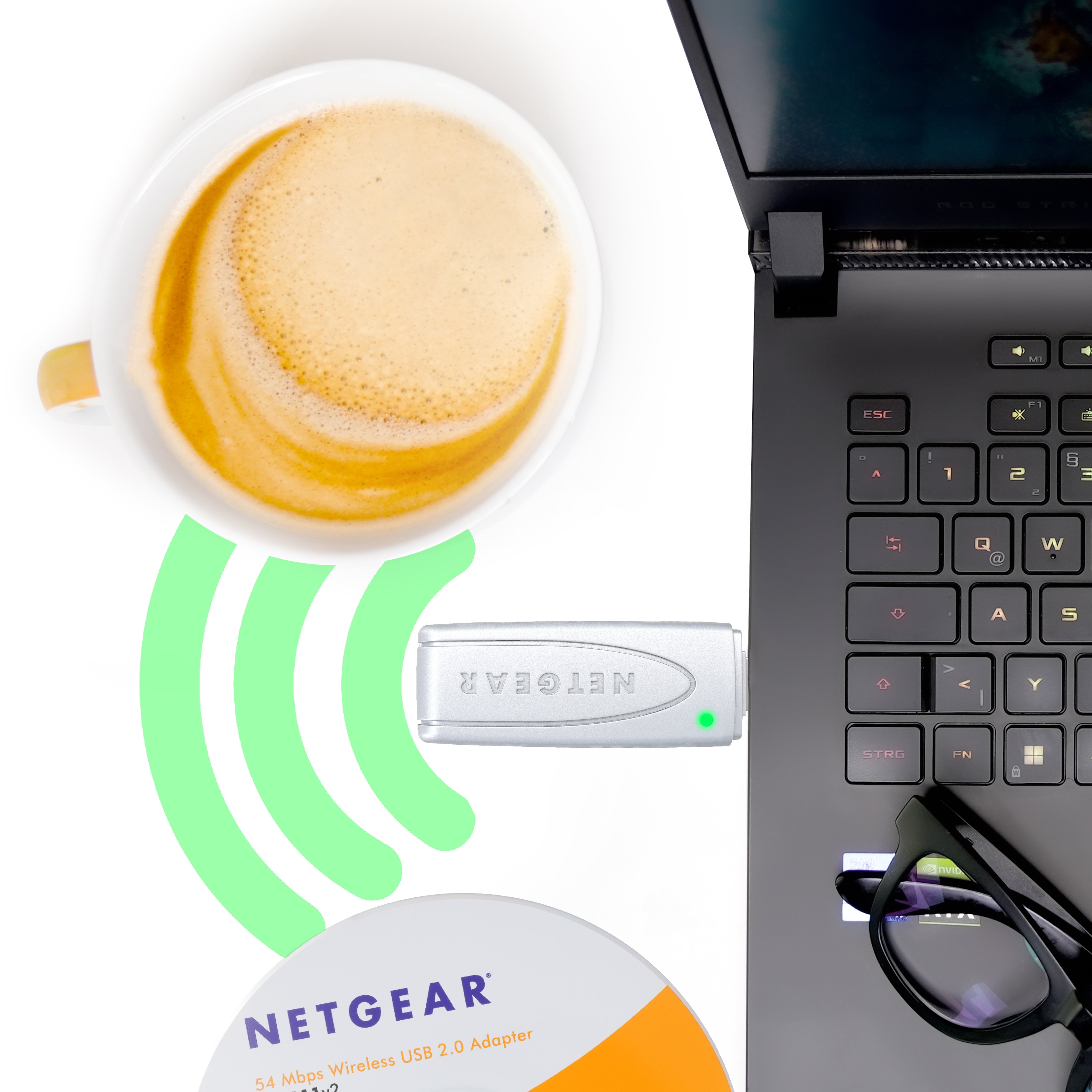Netgear 54 MBit/s Wireless USB 2.0 Stick 802.11g WLAN Adapter WiFi Dongle