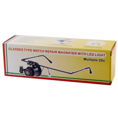 20X Brille Typ Uhrreparaturlupe mit LED-Licht Für ein Auge