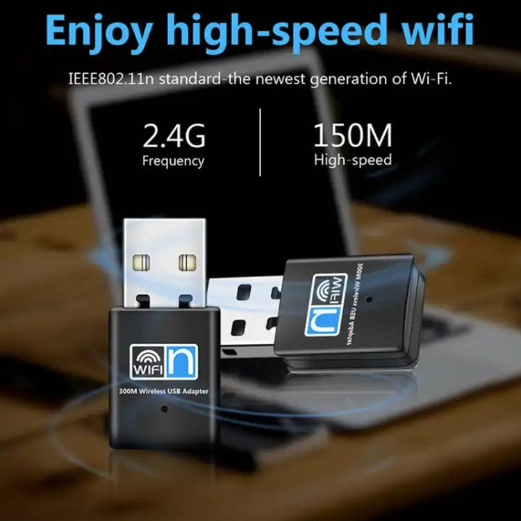 300 Mbit / s Wireless 802.11N USB-Netzwerk-Nano-Kartenadapter (schwarz)