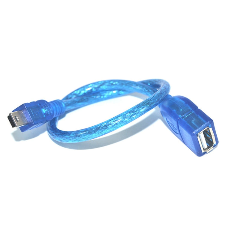 Mini-5-Pin-USB-auf-USB-2.0-AF-OTG-Adapterkabel, Länge: 22 cm (blau), 22cm