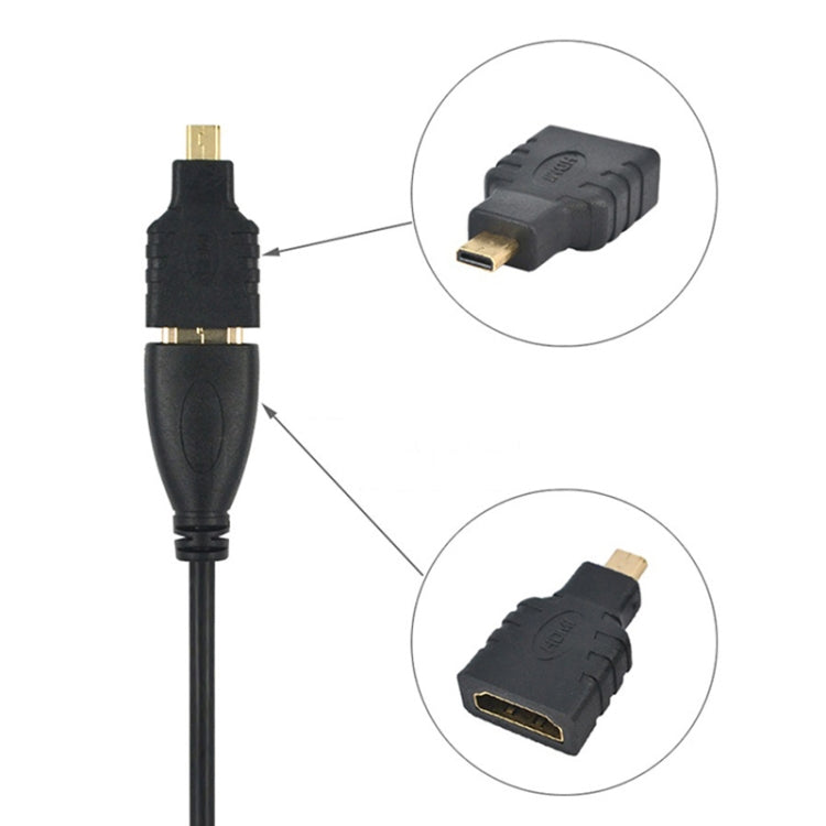 Micro HDMI-Stecker auf HDMI-Buchse (vergoldet) (schwarz)