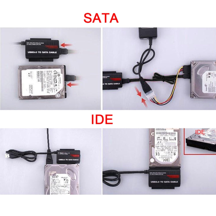 Externer Festplattenadapter für USB 3.0 zu IDE / SATA-Festplatte (schwarz)