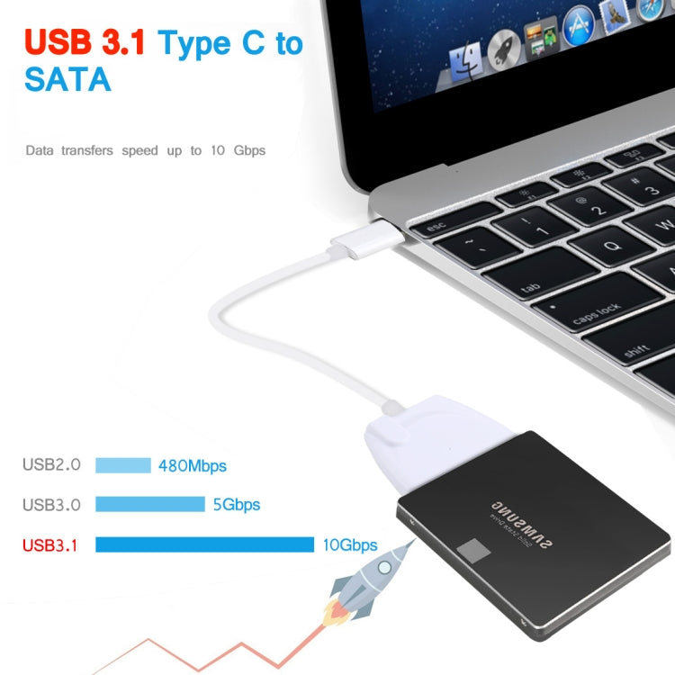 USB-C / Typ C bis 22-poliger SATA-Festplattenadapter-Kabelkonverter 23cm