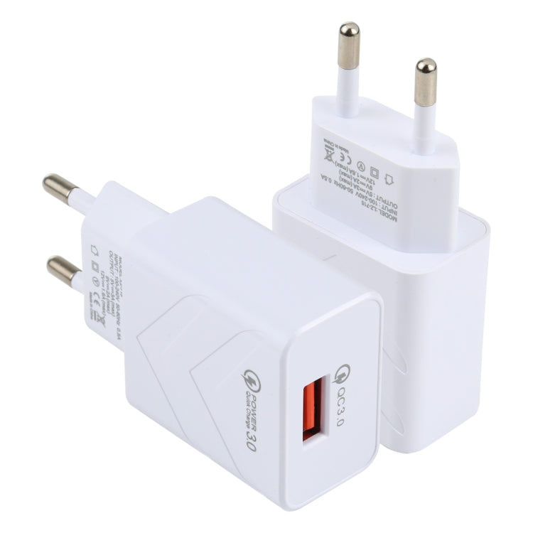 2 in 1 18-W-QC 3.0-USB-Reiseladegerät + USB-zu-USB-C / Typ-C-Datenkabel 1m