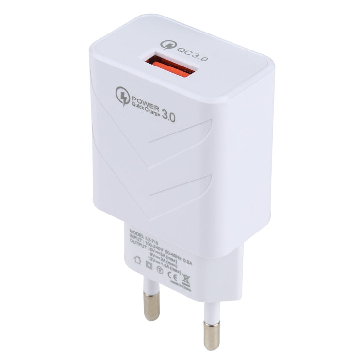 2 in 1 18-W-QC 3.0-USB-Reiseladegerät + USB-zu-USB-C / Typ-C-Datenkabel 1m