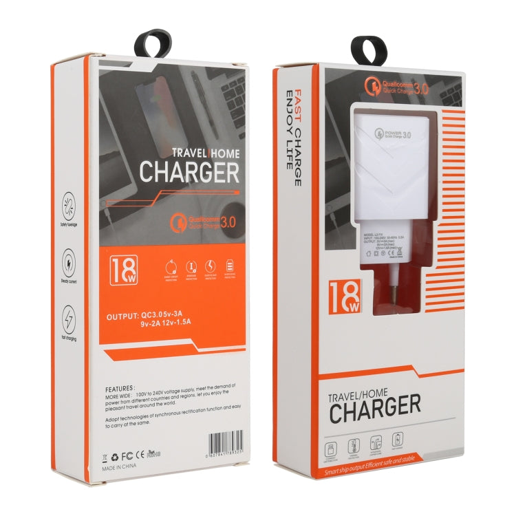 2 in 1 18-W-QC 3.0-USB-Reiseladegerät + USB-zu-USB-C / Typ-C-Datenkabel 1m