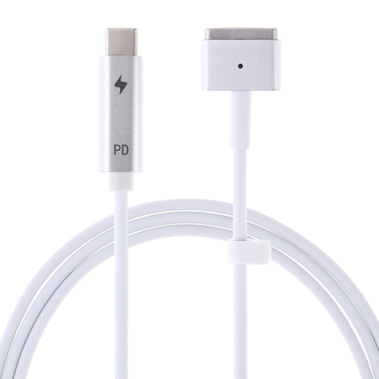 85 W 5-poliges MagSafe 2 (T-förmig) an USB-C / Typ C PD-Ladekabel (weiß)