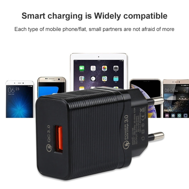 2 in 1 18-W-QC 3.0-USB-Reiseladegerät + USB-zu-USB-C / Typ-C-Datenkabel 1m