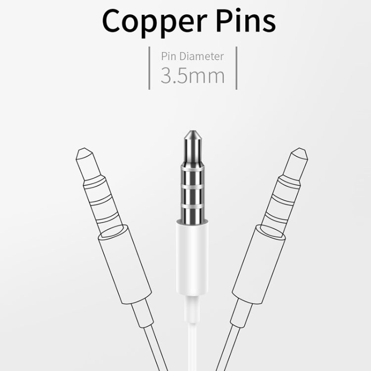 1,2 m 3,5 mm Stecker Kabelsteuerung In-Ear-Kopfhörer (weiß)