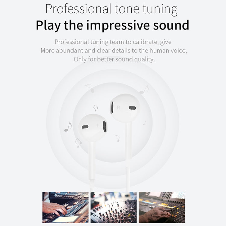 1,2 m 3,5 mm Stecker Kabelsteuerung In-Ear-Kopfhörer (weiß)