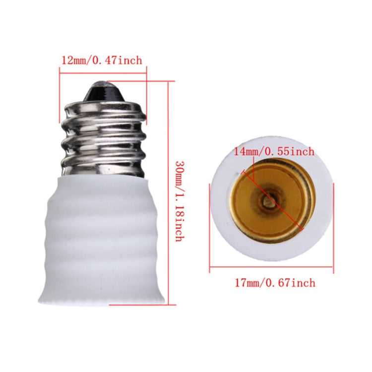 E12 bis E14 Sockelwechsler LED-Lichtlampe Adapter Weiß