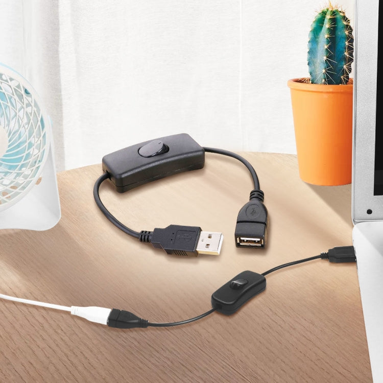 28cm USB 2.0 Verlängerungskabel mit Stecker, Buchse mit Schalter