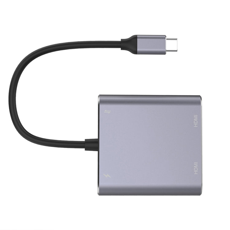 4 in 1 Typ-C Dual HDMI + USB + Typ-C HUB-Adapter