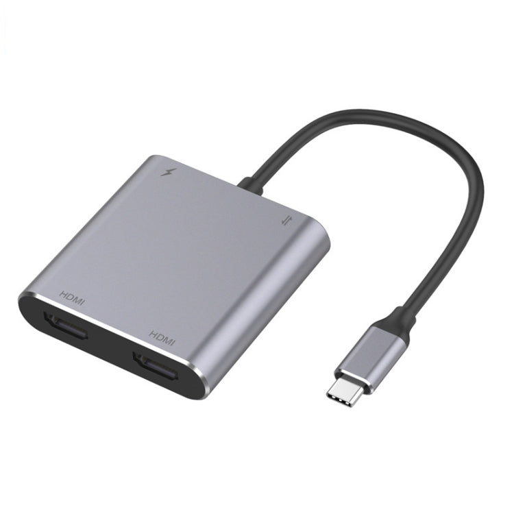 4 in 1 Typ-C Dual HDMI + USB + Typ-C HUB-Adapter