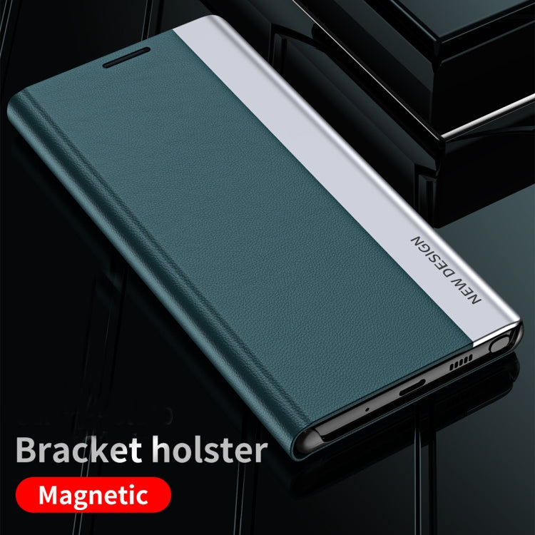 Für Honor X9c seitlich galvanisierte Adsorptionsleder-Telefonhülle (Hellblau)