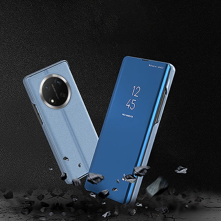 Für Honor X9c plattierter Spiegel Horizontal Flip Leder-Telefonkasten mit Halter