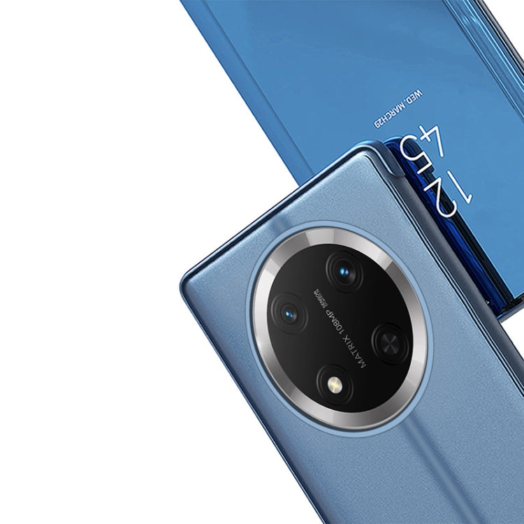 Für Honor X9c plattierter Spiegel Horizontal Flip Leder-Telefonkasten mit Halter