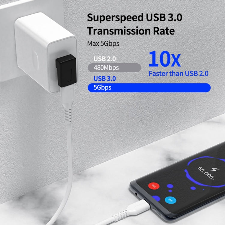 90 Grad rechtwinkliger USB 3.0-Stecker auf Typ-C-Buchse