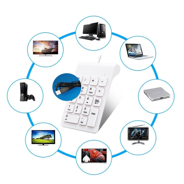 Laptop kabelgebundene digitale Mini-USB-Tastatur (weiß)