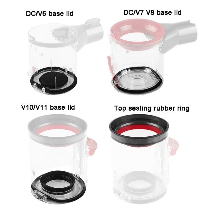 Ersatzzubehör für Staubsauger, For Dyson V6 Dust Bin Base Lid, For Dyson V7 V8 Dust Bin Base Lid, For Dyson V10 V11 Dust Bin Base Lid, For Dyson V10 Dust Bin Sealing Ring, For Dyson V11 Dust Bin Sealing Ring, For Dyson V10 V12 Slim Dust Bin Sealing Ring