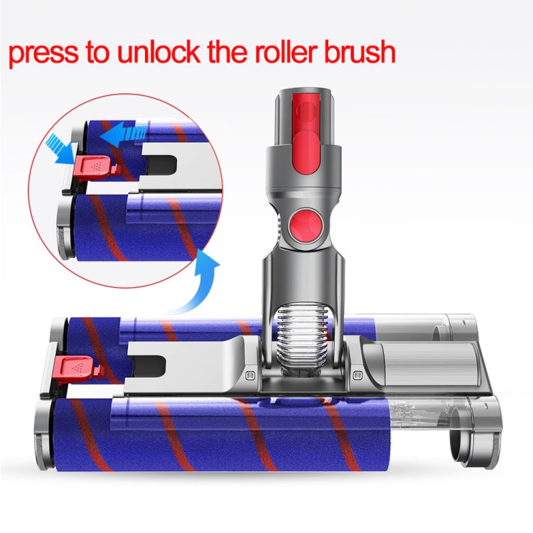 Für Dyson V7 V8 V10 V11 Doppelwalzen-Bodenbürstenkopf aus weichem Samt mit LED-Beleuchtung, For Dyson V7 / V8 / V10 / V11 26cm