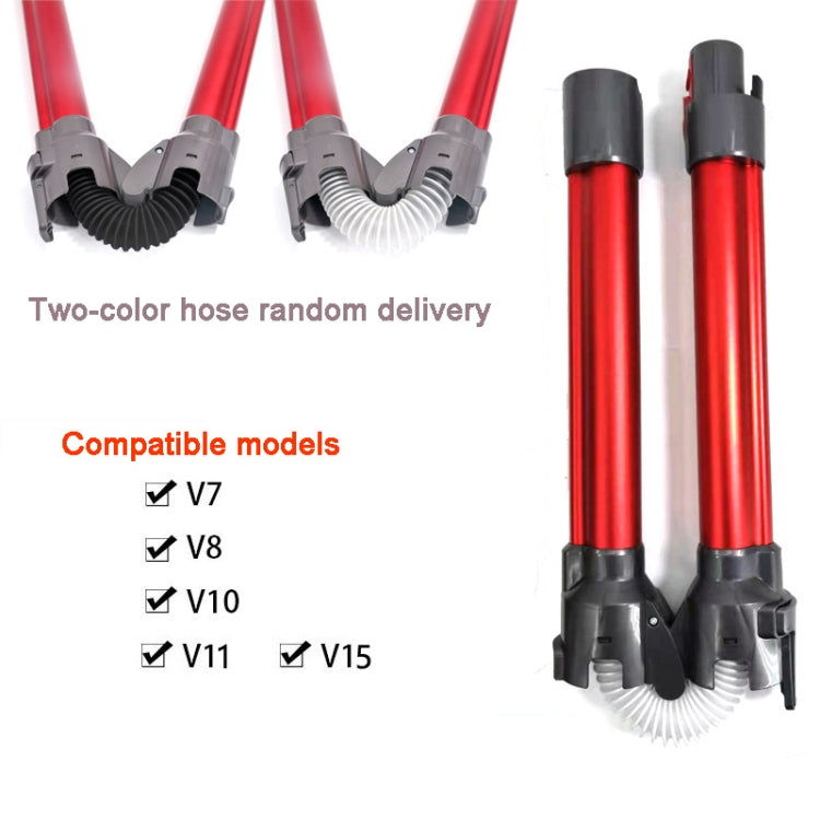 Für Dyson V7 V8 V10 V11 Staubsauger faltbare Verlängerungsstange Zubehör, Foldable Pipe (Red)