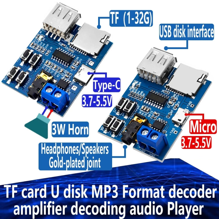 MP3-Decoderplatine, Decoder, TF-Karte, USB-Flash-Laufwerk