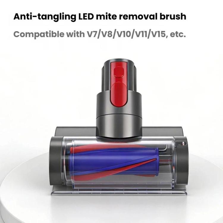 Elektrische Matratzenbürste mit leichter Anti-Verwicklungsdüse, für Dyson V7 / V8 / V10 / V11 / V15, With Light