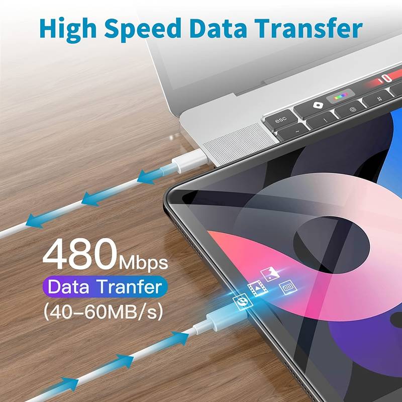 USB-C-zu-USB-C-Kabel, 2M, 100W Schnellladekabel in Weiss