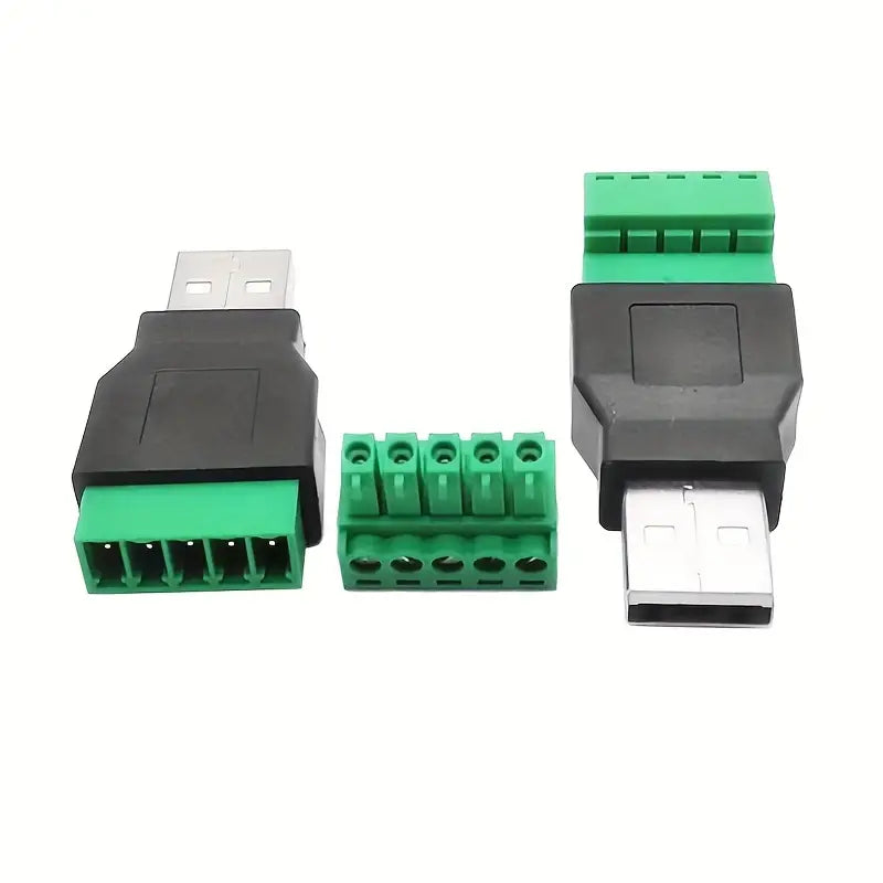 USB-Stecker auf 5P-Terminal Klemmenblock-Adapter USB2.0 Typ A