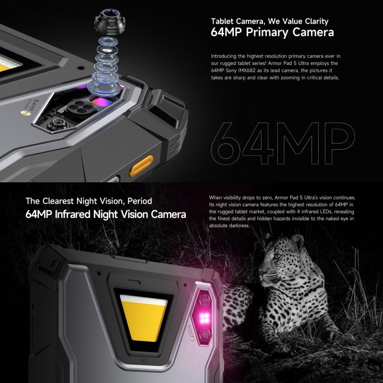 Ulefone Armor Pad 5 Ultra Tablet PC mit Projektor, 12 GB + 512 GB, 11 Zoll
