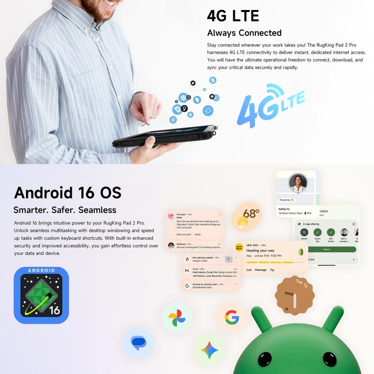 Ulefone Rugking Pad 2 Pro Rugged Tablet PC, 8GB+256GB, 10.1 inch Android 16