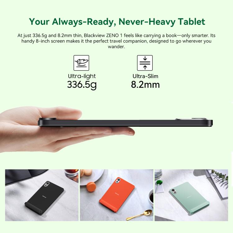 Blackview ZENO 1 Tablet PC, 6GB+256GB, 8 inch Android 15 Unisoc Tiger T615 Octa Core, Network: 4G, Global Version with Google Play