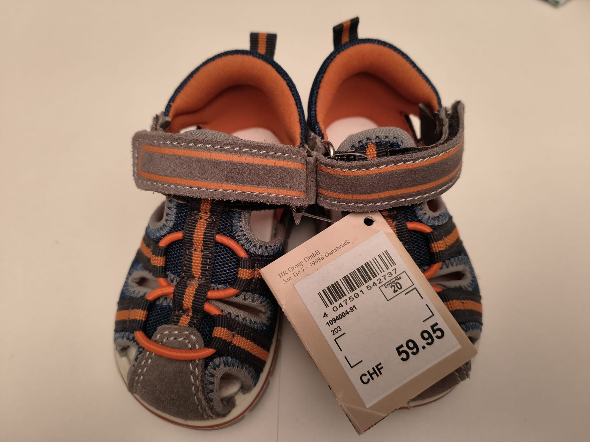 Bama Baby Schuhe Blau Orange Grösse 20 (Restposten)