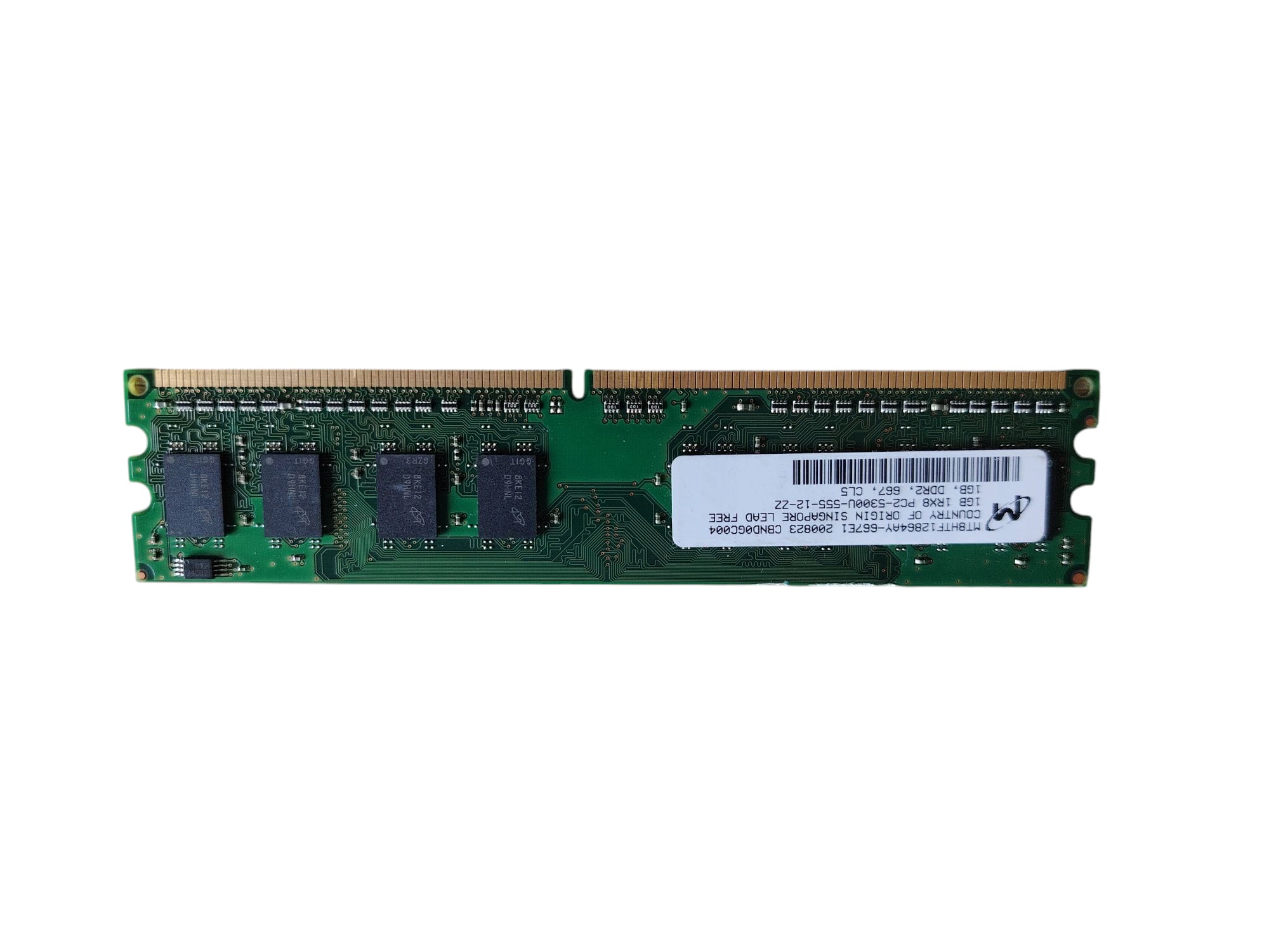 1GB DDR2 Ram MT8HTF12864AY 1RX8 PC2-5300U-555 CL5 (Gebraucht Artikel)