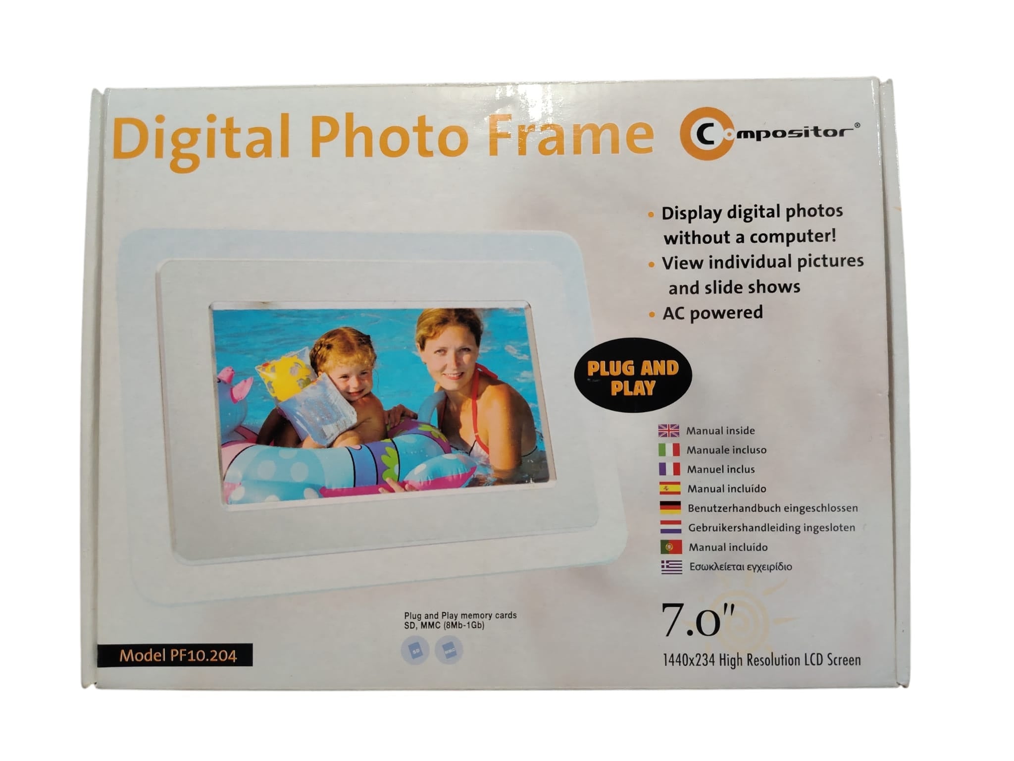 Compositor PF10.204 7" Digital Photo Frame 1440x234 LCD Screen ( Gebraucht Artikel )