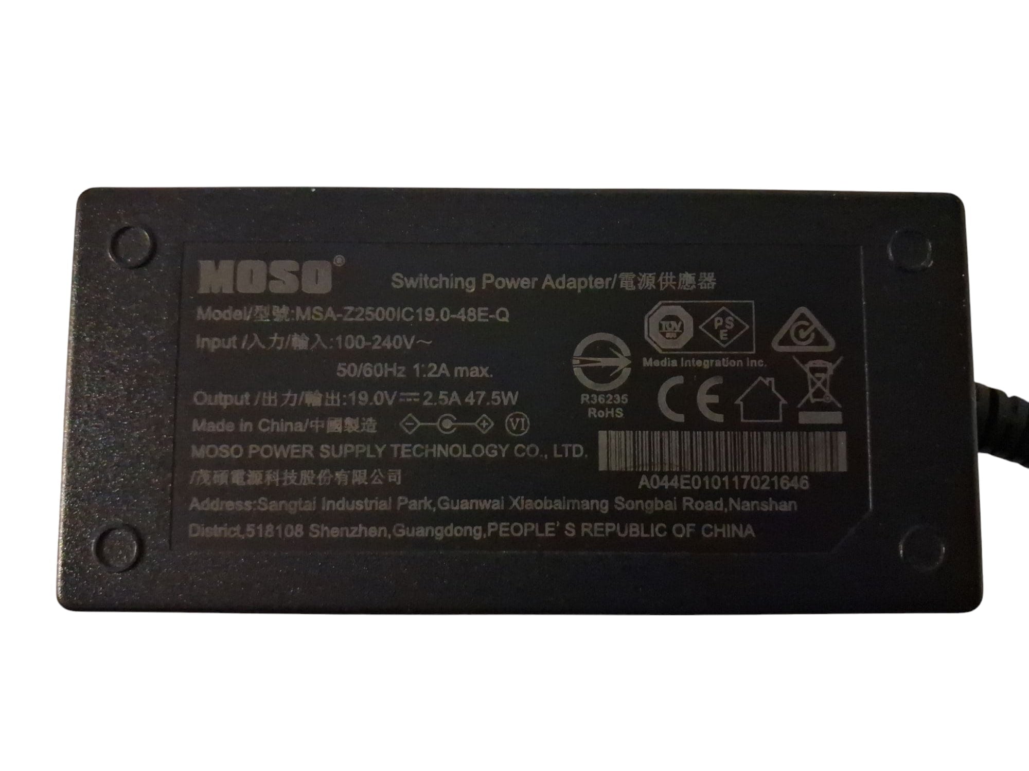 Original Moso MSA-Z2500IC19 19.0V 2.5A 47.5W Netzteil (Gebraucht Artikel)
