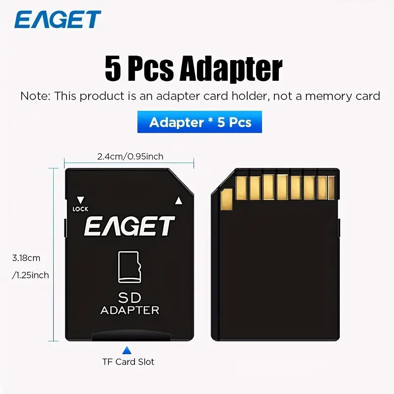 EAGET 5 x Micro SD/SDHC Speicherkartenadapter MicroSD zu SD Karte