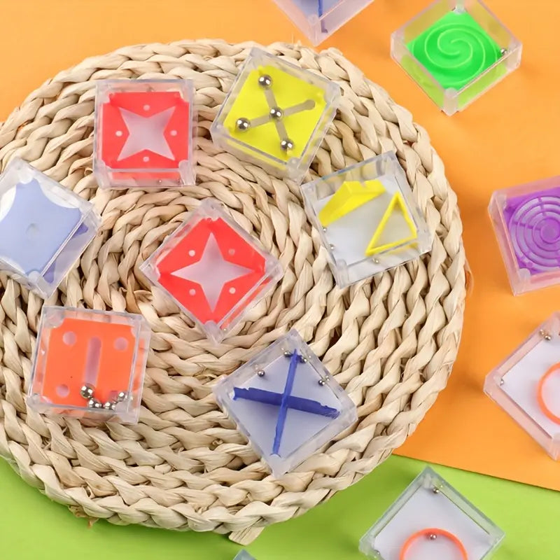 12 Stück Mini-Balance Murmel-Labyrinth Puzzle-Spiel