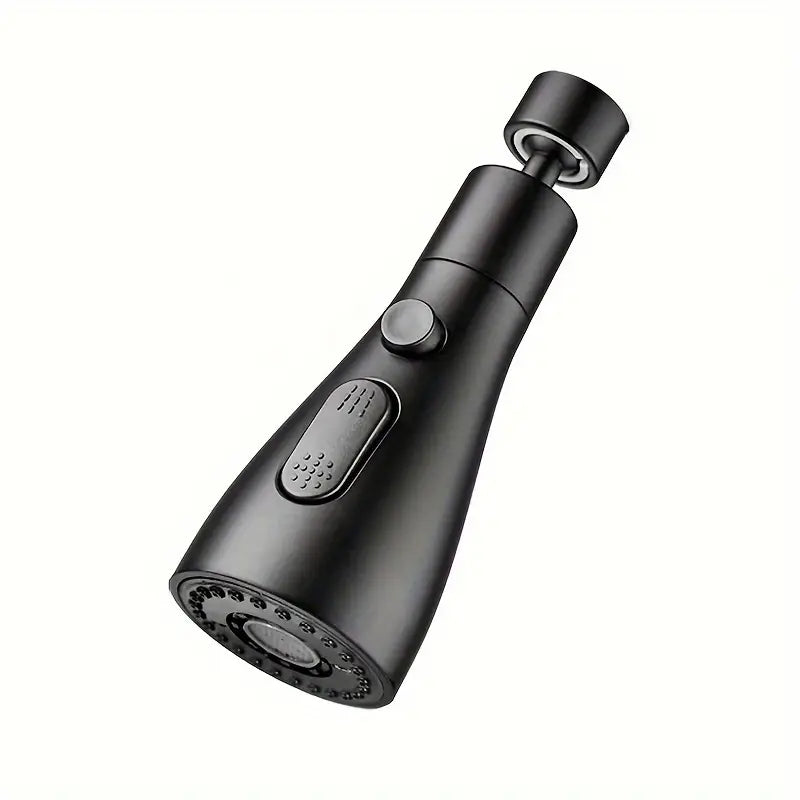 3-Modus-Drehbarer Wasserhahnen Aufsatz mit Sprühdüse Schwarz