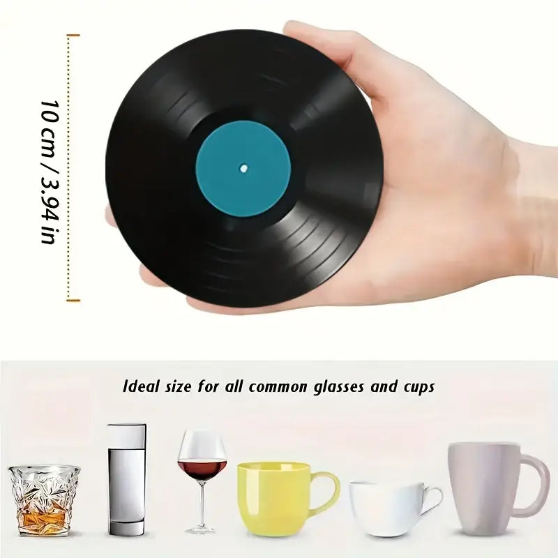 6er-Set Klassische Musikschallplatten als Design Holzuntersetzer