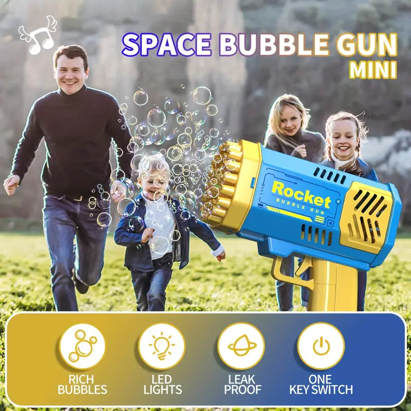40-Loch Kinder-Bubble-Blaster Seifenblasenpistole mit LED-Lichtern