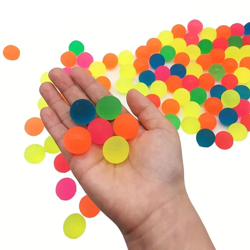 🟠🎾Sack mit 100 x 2,03 cm Sprungbällen – Bunte Mischung für Spiel & Spaß! 🌈⚡