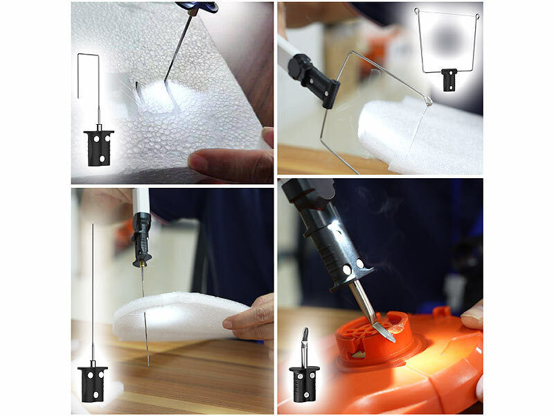 AGT 4in1-Akku-Heißdrahtschneider für Styropor & Schaumstoff, 550 °C, Licht Elektroniktrade Switzerland