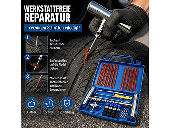 AGT AGT Reifenreparaturset: 53-teiliges Reifenreparatur-Set für 25 Reparaturen, in kompakter Box elektroniktrade Switzerland