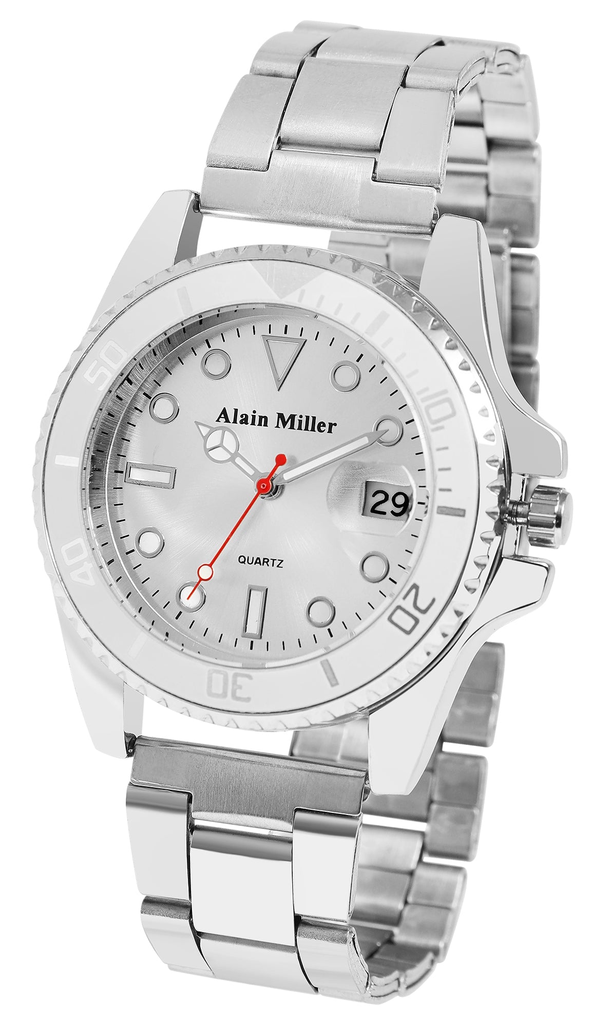 Alain Miller Alain Miller Herrenuhr mit Edelstahlarmband, verschiedene Farbvarianten Elektroniktrade Switzerland