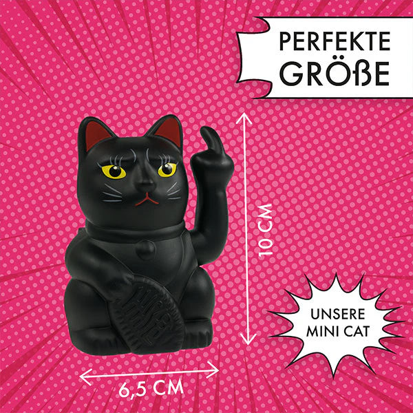 SOLAR CAT - Winkekatze mit Stinkefinger und Solarzelle
