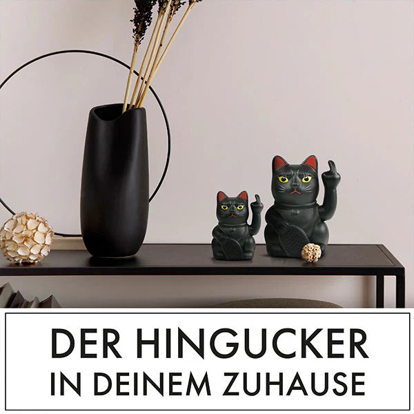 SOLAR CAT - Winkekatze mit Stinkefinger und Solarzelle