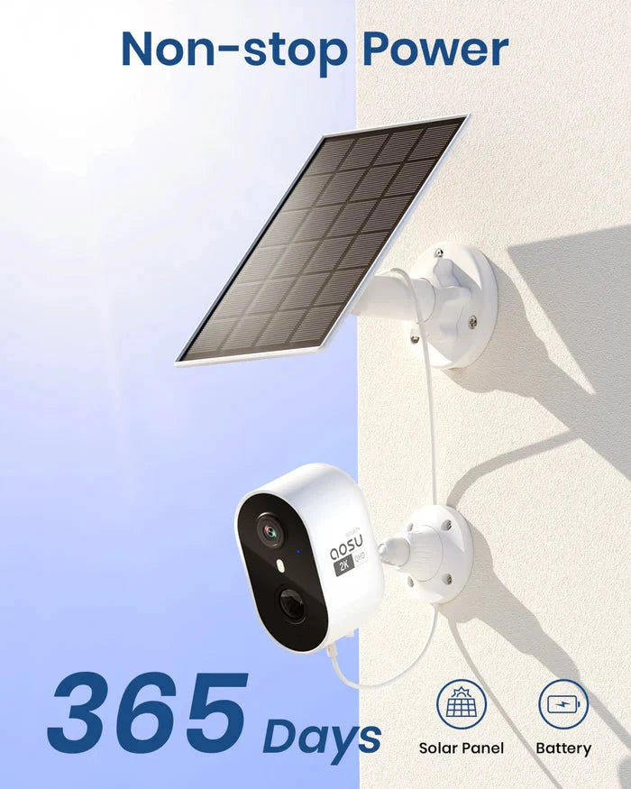 Aosu AOSU 2K Überwachungskamera Außen mit Akku & Solarpanel, IP66 Wasserdicht SolarCam Lite Elektroniktrade Switzerland