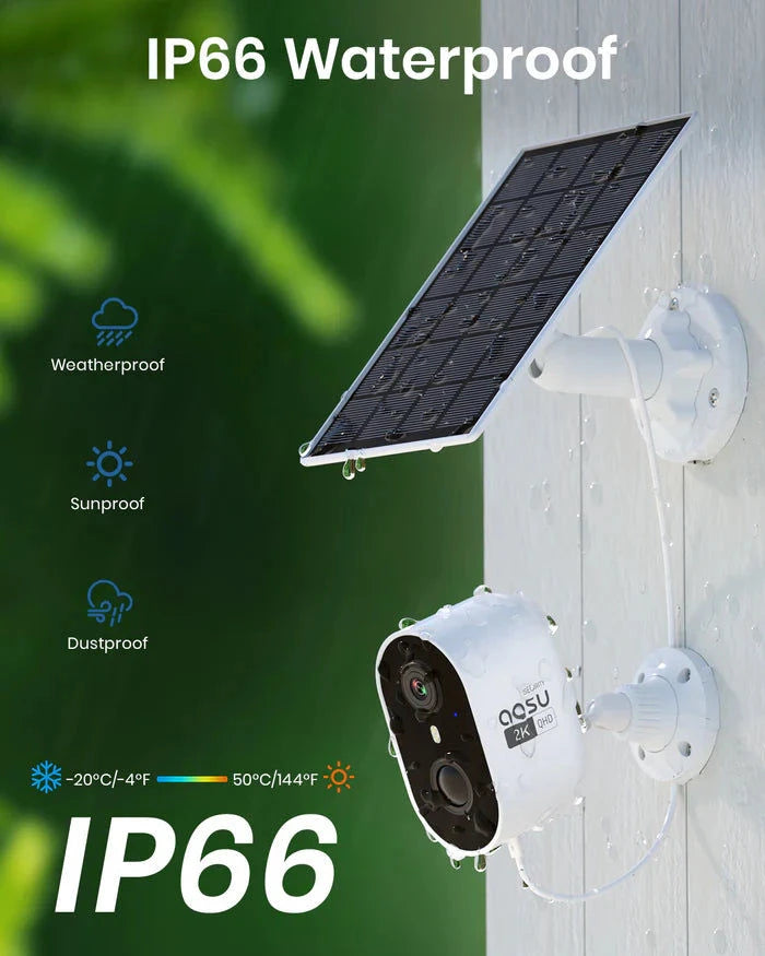 Aosu AOSU 2K Überwachungskamera Außen mit Akku & Solarpanel, IP66 Wasserdicht SolarCam Lite Elektroniktrade Switzerland